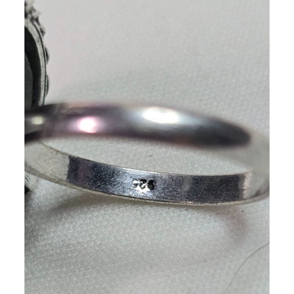 925 Sterling Silver Plt Rutilated Quartz Ring Size 6 Bezel Setting Jewelry - Picture 3 of 5